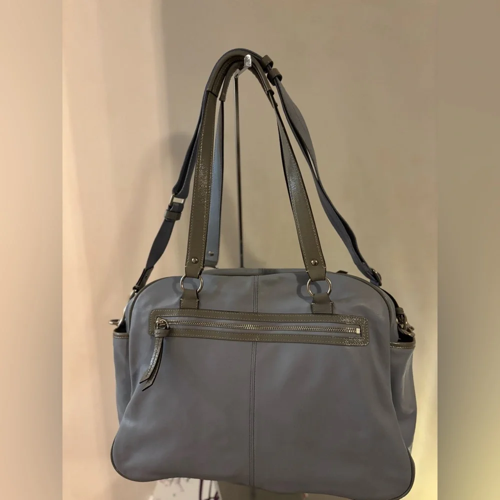 COACH ADDISON MULTI FUNCTION DIAPER BAG SATCHEL SKY BLUE LEATHER F18374 CROSSBOD